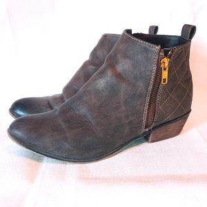 Mossimo Double Zipper Quilted Booties Brown-Grey 8